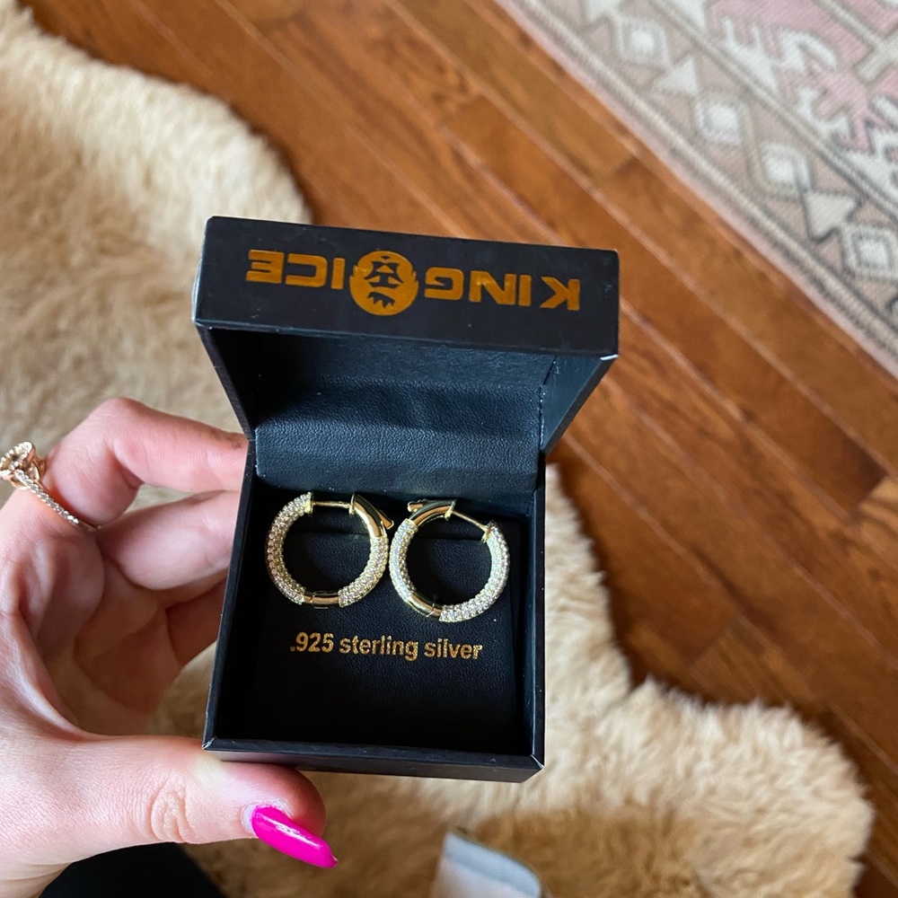 Never worn before king ice small hoops